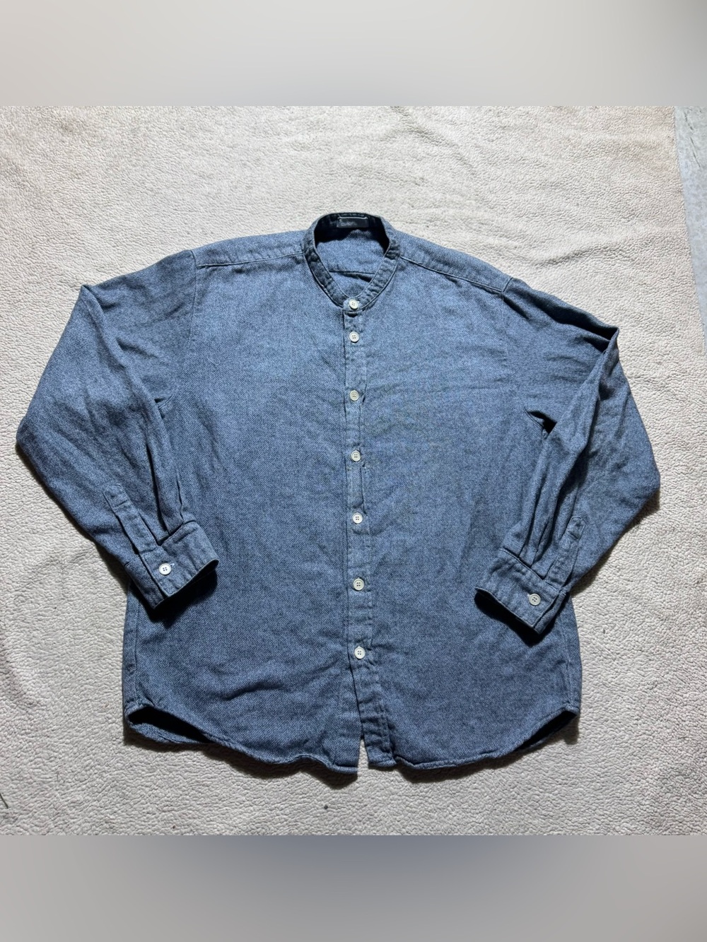 CP Shades Shirt Womens Large Gray Button Up Boyfriend Tunic Cotton USA Lagenlook